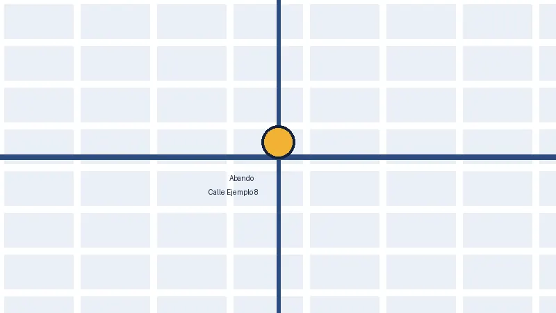 Mapa de la zona de Abando en Bilbao, junto a la dirección Calle Ejemplo 8